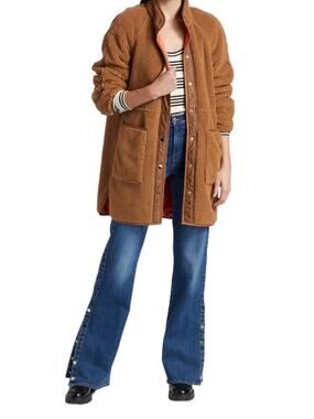 Veronica Beard Sullie Teddy Coat Tan Faux Shearling Sherpa Jacket Women’s L